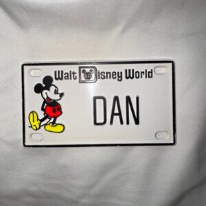 GUC Disney Walt Disney World Mickey Mouse Name Bike License Plate "DAN", Vintage
